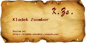 Kladek Zsombor névjegykártya